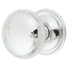 From The Anvil Hammered Mushroom Round Cabinet Knob - 38mm Diameter - Polished Chrome