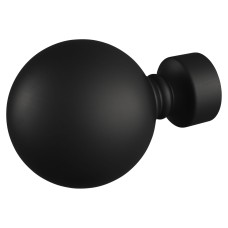 Rothley 25mm Solid Ball Curtain Pole Finial - Matt Black - Pack of 2