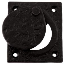 Olde Forge Covered Square Escutcheon - 67 x 58mm - Round - Antique Black Iron