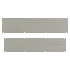 Exel Stainless Steel Kick Plate - 760 x 150mm & 800 x 150mm - 8 Screw Holes - Satin - Pack of 2