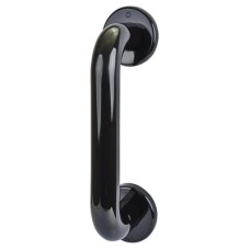 Hoppe AR602/220 Nylon D-Bar Door Pull Handle on Rose - Screw Fix - 220mm c/c- Ebony Black