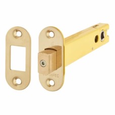 Exel 8mm Tubular Bathroom Deadbolt - 127mm Case - 108mm Backset - Radius - PVD Brass
