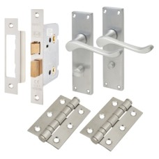 Exel Victorian Scroll Bathroom Lock Door Handle Kit - Satin Chrome