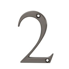 76mm Screw Fix Door Numeral - 2 - Bright Bronze