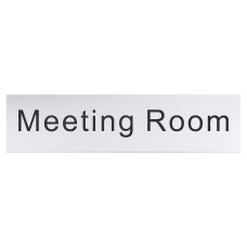 Exel Meeting Room Door Sign - 200 x 50mm - Brushed Silver Plastic