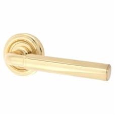 Jedo Polished Brass Door Handles on Round Rose - Parisian Elise Range 