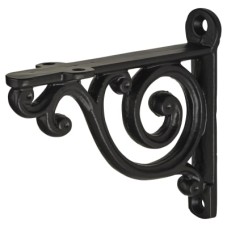 Olde Forge Swirl Shelf Bracket - 100 x 90mm - Black 