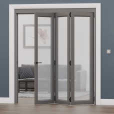 Brio Interfold 50F Bi-Folding Door Kit - 3000mm Track - 2 + 1 Door - Polished Brass