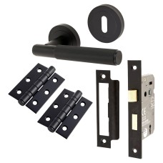 Exel Nova Lines 3 Lever Sashlock Door Handle Kit - Matt Black