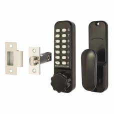 Borg BL2601 External Marine Grade Easicode Pro Push Button Code Lock and Latch - Holdback - Black