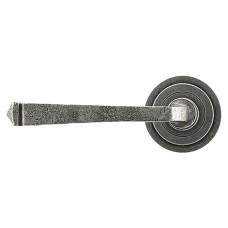 From The Anvil Pewter Door Handles on Round Art Deco Rose - Avon Range 