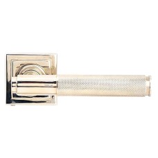 From The Anvil Polished Nickel Knurled Door Handles on Square Rose - Brompton Range 