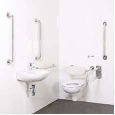 Fitzroy of London Wall Hung Doc M Pack - Concealed Fixings - Satin Stainless Steel
