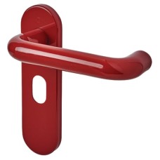 Hoppe AR600/24 Rouge Red Nylon Steel Core Safety Oval Door Handle - 48.5mm c/c - Paris Range