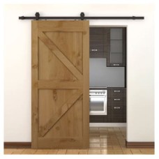 FVG Barn Strap Sliding Door Gear Kit - Top Mounted - 2000mm Track - 120kg Max Door Weight - Black