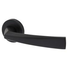 Serozzetta by Carlisle Brass Matt Black Door Handles on Round Rose - Scopo Range 