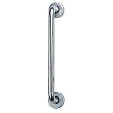 Exel 19mm D-Bar Door Pull Handle on Rose - Screw Fix - 150mm Centres - Satin Aluminium