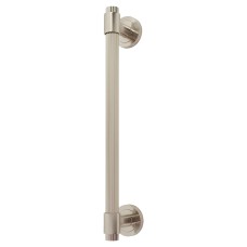Hampstead Thick Lines T-Bar Door Pull Handle on Rose - Screw Fix - 300mm Centres - Satin Nickel