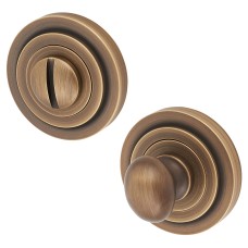 Burlington BUR80 by Frelan Bathroom Turn & Release with Stepped Rose - 53mm Diameter - Antique Brass