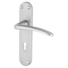 Exel Satin Chrome Keyhole Lock Door Handle - Salerno Range - 182 x 39mm