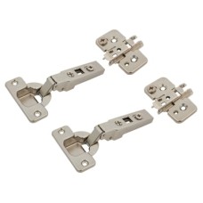 Blum CLIP Cabinet Hinge Pack with 0mm Mounting Plates - 100° - Sprung - Overlay - Zinc Plated - Pair