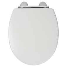 Croydex Lugano Flexi-Fix Soft Close Wooden Toilet Seat - White