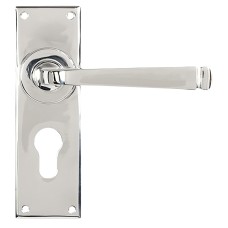 From The Anvil Polished Stainless Steel Euro Lock Door Handle - Avon Range - 152 x 48mm