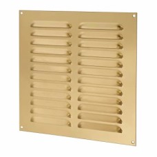 Hampstead Hooded Louvre Vent - 242 x 242mm - 11919mm² Free Air Flow - Polished Brass