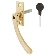 Hampstead Bulb End Locking Espagnolette Window Handle - Right Hand - Polished Brass
