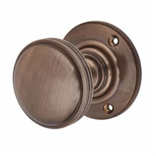 Exel Oxford Rimmed Mortice Door Knob - 69mm Rose Diameter - Antique Brass