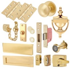 Front Door Furniture Kit - Polished Brass 