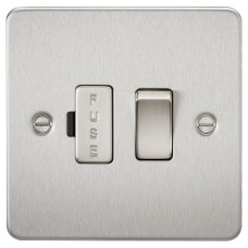 Knightsbridge 13A 1 Gang Flat Plate Switched Fused Spur - Brushed Chrome