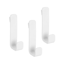 elfa Top Track System - Storage Track Hooks - 80 x 33 x 18mm - White - Pack of 3