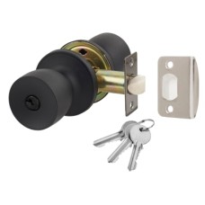 Exel Hotel Mortice Door Knobset - Entrance - 60mm Rose Diameter - Matt Black