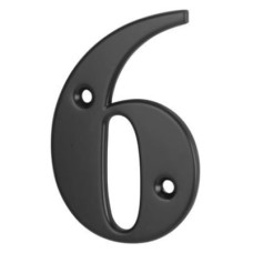 79mm Screw Fix Door Numeral - 6/9 - Black