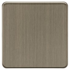 Knightsbridge 1 Gang Screwless Flat Plate Blank Plate - Antique Brass