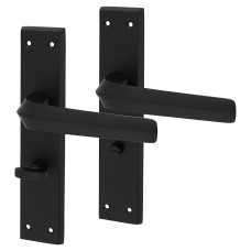 Exel Matt Black Bathroom Door Handle - Norley Range - 200 x 42mm