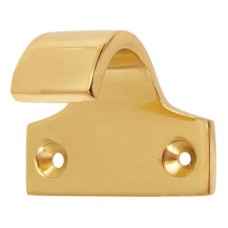 Hampstead Heavy Cast Pattern Sash Window Finger Lift - 50 x 36mm - Polished Brass