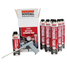 Soudal Gap Filler B3 Expanding Foam Complete Trade Pack - Gun Grade Kit - 750ml