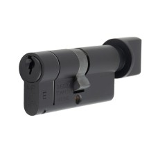 Eurospec 1 Star 6 Pin 80mm Euro Thumbturn Cylinder - 40 + 40mm - Matt Black - Keyed to Differ