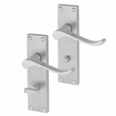 Exel Satin Chrome Budget Scroll Bathroom Door Handle - Mia Range - 153 x 42mm