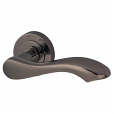 Exel Black Nickel Door Handles on Round Rose - Scarlett Range 