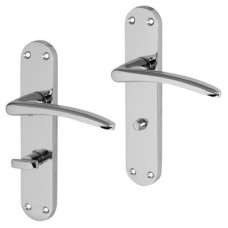 Exel Polished Chrome Bathroom Door Handle - Salerno Range - 182 x 39mm