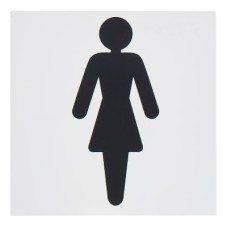 Square Female Toilet Door Sign - 150 x 150mm - White