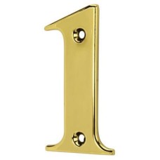 79mm Screw Fix Door Numeral - 1 - Polished Brass Effect