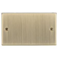 Knightsbridge 2 Gang Square Edge Blank Plate - Antique Brass