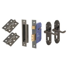 Exel Victorian Summer 5 Lever Sashlock Door Handle Kit - Black Nickel