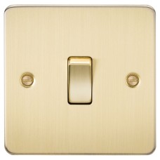 Knightsbridge 10AX 1 Gang Flat Plate Intermediate Light Switch - Brushed Brass