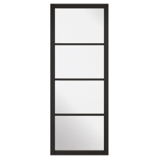 LPD Soho 4 Light Clear Glazed Pre-Finished Solid Internal Door - 1981 x 533 x 35mm - Black 