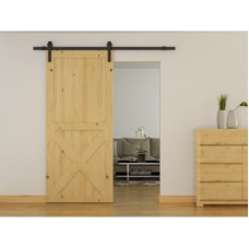 FVG Barn Strap Soft Open/Close Sliding Door Gear - 2000mm Track - 40-60kg Max Door - Black